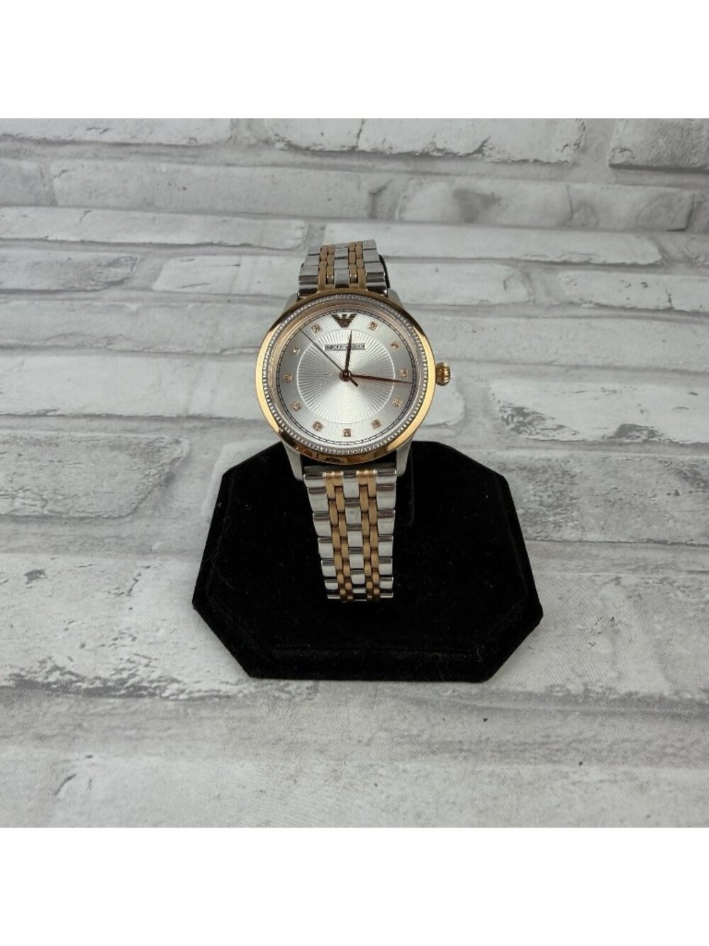 Emporio Armani Gold/Silver Stainless Steel Two Tone Watch Women's?